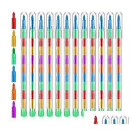 Canetas de pintura atacado empilhável pintura caneta buildable arco-íris crayon natal páscoa festa de aniversário favor goodies saco enchimentos gota dhxgs