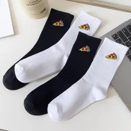 Women Socks Embroidery Pizza Fashion Woman High Rubber Sports Compression Cartoon Unisex Sock Girl Wholesal