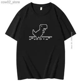 メンズTシャツオフライングラフィックTシャツTREX CACTUSブラウザネットワーククラッシュエラーファッションメンズTシャツ夏コットンTシャツメンズ衣類Q240201