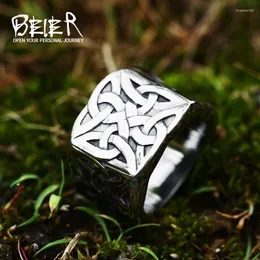 Кольца кластера Beier дизайн кельтский узел переплетения символы викингов кольцо для мужчин скандинавский амулет Одина из нержавеющей стали ювелирные изделия