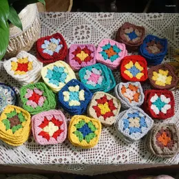 الحصير الجدول الكروشيه Doilies الوقايات متعددة الألوان ميدان الديكور المصنوع يدويا وسادة الصوف 9cm رقعة 50pcs/الكثير