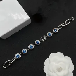 Brecelet Designer Bracelet الفاخرة من الياقوت السوار الرجال النساء أزياء المجوهرات شريحة سحر الأساور الزرقاء بلورات أعلى جودة هدية طاقة محظوظة