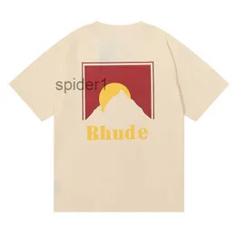 T-shirt 100% Rhude Designer Cotton Shirt Street Fashion Men's High Hip Hop Casual Couple Short Sleeve 24sss-xl IDM5