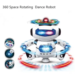 Robô de dança elétrica girando luz led música cantando dança desempenho robô brinquedo, presente de natal, presente de aniversário