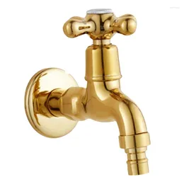 Kitchen Faucets Single Cold Faucet Wall Mounted Outdoor Garden Washing Machine Bath Tub Tap Chrome Gold -