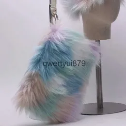 Shoulder Bags Fasion Colorful Faux Fur Clu Bag for Women Fluffy Imation Fox Wool andbags Luxury Soft Plus Female Purse 2023 WinterH2421