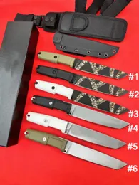 Offerta speciale Coltello dritto da sopravvivenza T4000S N690 Satin / Titanio Tiger Pattern Tanto Blade Full Tang Manico in gomma plastica Coltelli tattici a lama fissa con Kydex