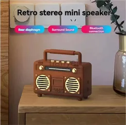 Portable Speakers Portable Retro Mini Bluetooth Speaker Outdoor High Quality Multi functional Wireless Small USB Insert Card Radio Stereo Speaker zln240201