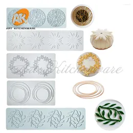 Baking Moulds Flower Wreath Silicone Cake Lace Mold Decorating Tool Border Decoration Kitchen Bakeware