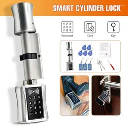 Smart Lock Zylinder Europäischen Stil Elektronische Tür Digitale Tastatur Code RFID Karte Keyless Elektrische Safe Für Zuhause