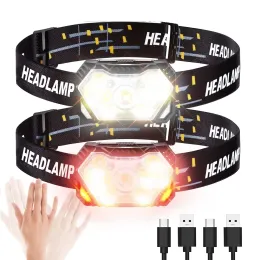 9 LED LED LID LIDA LIGHT LIGHT UNDERAMP USB مستشعر الحركة القابلة لإعادة الاستشعار الأمامي المصباح المحمول الصيد التخييم في الهواء الطلق مصباح يدوي