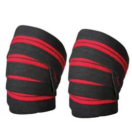 1 paio di fasce per ginocchio per sollevamento pesi 2 metri Powerlifting Squat Manica Compressione Elasticità Fasce per gomito Allenamento Sicurezza sportiva 240130