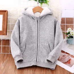 Jacken Kleinkind Kleine/große Kinder Jungen Mädchen Winter Warme Verdickte Klassische Hoodie Jacke Reißverschluss Einfarbig Für Kleidung