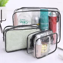 Sacos de armazenamento 1 PCS À Prova D 'Água Transparente Saco Cosmético Mulheres Viagem Maquiagem PVC Make Up Banho Higiene Pessoal Lavagem Beleza Organizador Bolsa Caso