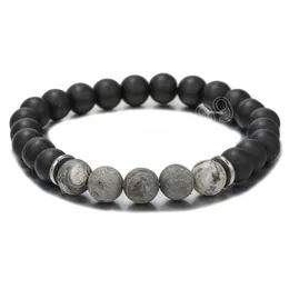 Charm-Armbänder 8 mm 10 mm Naturstein handgefertigte Perlenstränge Charm-Armbänder Yoga Silber vergoldet elastischer Armreif Schmuck für Frauen Männer DHNH1