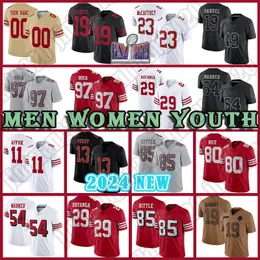 23 Christian McCaffrey 13 Brock Purdy Fußballtrikots Deebo Samuel George Kittle San Franciscos 49eres Nick Bosa Jerry Rice Joe Montana Sam Darnold Kyle Juszczyk D1