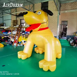 8mH (26 pés) Com soprador atacado Grande cão amarelo inflável, decoração de eventos modelo de desenho animado animal mascote de cachorro fofo para lojas de animais e hospitais