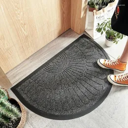 Teppiche Halbkreis Gummi-Bodentürmatten für Innen in Innenräumen Antibekleidung Anti-Kleidung Anti-Slip-Badezimmer Teppichteppichen Eingangs Fußmatten grau