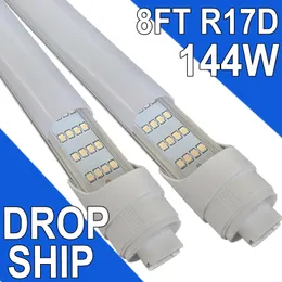 T8 8Ft 144W LED Tube Light with R17 Base, 6500K Cold White, 18000 Lumens, Ideal for Factory, Workshops, Gas Station, Exhibition Hall, Gymnasium, Garage usastock