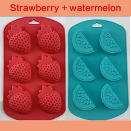 Backformen Werkzeuge Silikon Schleifmittel Wassermelone Erdbeere Gelee Pudding Schokoladenform Obstform Kuchen Ergänzungsnahrung