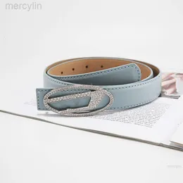 Designer Disels Cintura con bottone a pressione con lettera in strass Jeans da donna Decorazione versatile con cintura elegante Cintura alla moda estiva e autunnale