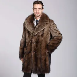 Zaoshu Balıkçılık Diak Coat Tasarımcı Erkek Cilt Haining Bütün Mink Faux Fur Wo9V