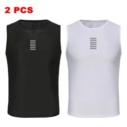 Racingjackor 2024 2 PCS Men Summer Cycling Underhirt Tops MTB Bike Base Layer Vest Outdoor Bicycle Clothing Underwear Uniform