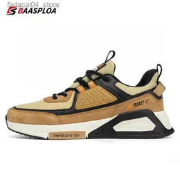 Rullskor Baasploa Men Casual Waterproof Running Shoes Fashion Leather Skateboard Shoes Non-Slip Wear-resistenta Male Sport Shoes New Q240201