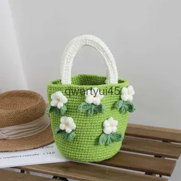 Bolsas de ombro Finized pequeno fres camélia flor andbag DIY e tecido de lã crocet bucket bagH2421