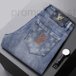 Jeans masculinos designer europeu outono e inverno novo produto de alta qualidade grande vaca slim fit pequenos pés calças compridas na moda juventude 9gjz