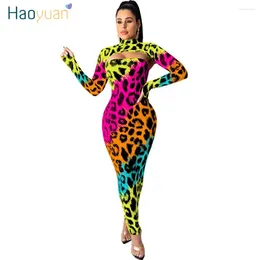 Work Dresses HAOYUAN Sexy Camo Leopard Two Piece Set Women Rave Festival Clothing Crop Top Matching Dress Sets 2 Birthday Club Outfits