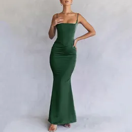 Casual Dresses Mingmingxi Green Elegant Mermaid Prom Dress Spaghetti Strap Bodycon Celebrity Evening Formal Endan Summer 2024