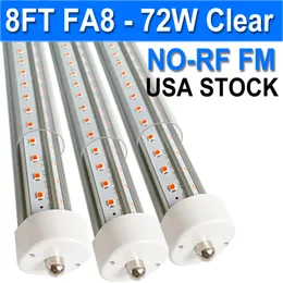 مصابيح LED 8ft ، 72W 7200LM 6500K (25 حزمة) ، مصابيح LED 8 أقدام ، T8 T12 LED مصابيح البديل ، FA8 غطاء صافي دبوس واحد ، استبدل F96T12 مصباح الفلورسنت Usastock