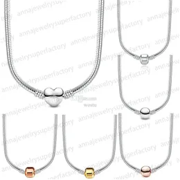 2024 S925 Silber Anhänger Halsketten für Frauen Designer Schmuck Original DIY fit Pandoras Moments Schlangenkette Halskette Mode Schlüsselbein Ketten geschenk