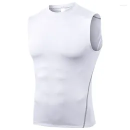 Homens Tanques Homens Musculação Top Quick Dry Basquete Ginásio T-shirt Masculino Compressão Sem Mangas Camisa Fitness Colete Singlets Homem Roupas