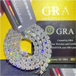 Tênis graduado diamante mossanite corrente mens gelado correntes de ouro colares hip hop jóias moissanite colar gota entrega pingente ot3lu