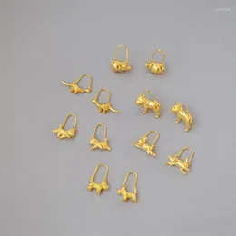 Kolczyki Dangle Brass spersonalizowana spersonalizowana kreatywność Śliczna psa lojalne złoto-świniowe zwierzę zodiaku
