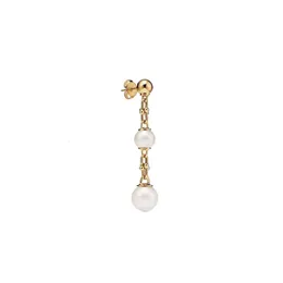 Tiff Earrings Designer Original Quality Luxury Fashion Women S925 Pure Silver Pearl Long Earrings 우아한 유명인 같은 스타일의 작은 및 인기 보석