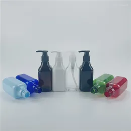 Depolama Şişeleri Çok renkli 200ml x 25 Plastik Kare Pet Preslenmiş Pompa Dispenser Losyon Şampuan Ambalaj Kozmetik Konteyner