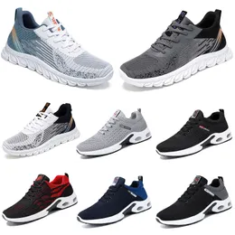 2024 Men Running Hiking Spring Flat Shoes Soft Sole Black White Bule Comfortable Antiskid Large Size 39 38