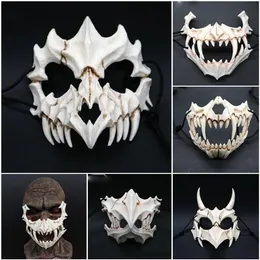 Neue Halloween Cosplay Harz Drachen Gott Yasha 2D Horror Thema Party Tier Schädel Gesicht Maskerade Scary Maske T200116185y