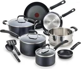 Cookware Sets T-fal Experience Nonstick Set 12 Piece Induction Oven Safe 350F Pots And Pans Dishwasher Black