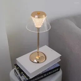 Bordslampor LED Crystal Lamp Bedroom Study Laddar liten natt Internet Kändis Bar El Restaurangdekoration Ljus