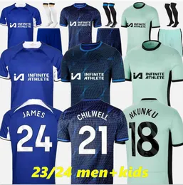 NEU 2023 2024 CAICEDO Nkunku Jackson Mudryk CFC Fußballtrikots Disasi 23 24 Enzo Cucurella JAMES STERLING BROJA Chukwuemeka Fußballtrikot Herren Kinder Kit Ugochukwu FC