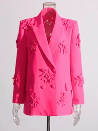 11009 XL 2024 Primavera Autunno Milano Runway Cappotto Giacche Manica lunga Risvolto Collo Bianco Rosa Nero Pulsante di alta qualità Moda Abbigliamento donna oufanm