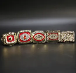Trzy kamienne pierścienie Wysokiej jakości 5PCS 1972 1982 1983 1987 1991 Washington Football Championship Ring Pierścień