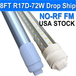 R17D 8 Foot Bulb Light,72W Dual-Ended,Clear Lens Rotatable HO Base,270 Degree V Shaped LED Replacement Fluorescent Fixtures,Clear Cover,85V-265V usastock