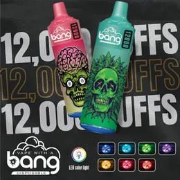 Patlama Bar 12000 Tek Kullanımlık Vape Meyve Suyu Puff 12000 Puff Büyük Kalem 12K Puff 20ml Önceden doldurulmuş kartuşlar şarj edilebilir pil örgü bobin Bangbox Cihazlar 20 Teşer