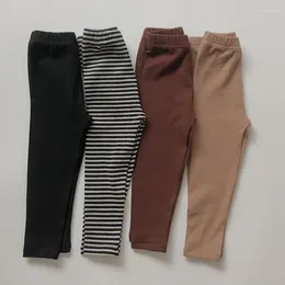 Pantaloni Leggings a righe per bambini Solido vita elastica vintage 1-6 anni Pantaloni casual per bambini Primavera Autunno Neonate