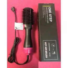 Hair Brushes One Step Dryer And Styler Brush 3 In 1 Air - Negative Ion Straightener Curler Sale Drop Delivery Products Care Styling Dhsab